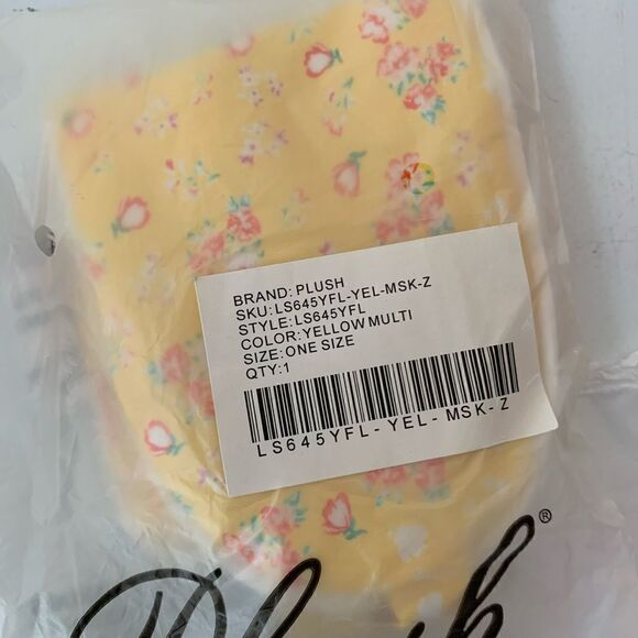 Plush Revolve NWT Floral PJ & Eye Mask Set in Yellow - Picture 8 of 8